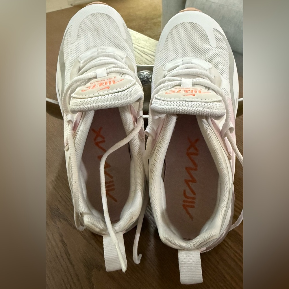 Nike White Sneakers with Light Pink Accents